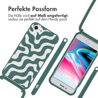 imoshion SilikonHülle design mit Band Apple iPhone SE (2022 / 2020) / 8 / 7 - Petrol Green Groovy