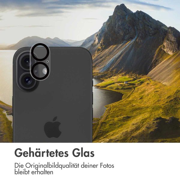 imoshion Kameraprotektor aus Glas 2er-Pack für das Apple iPhone 16 / 16 Plus - Schwarz