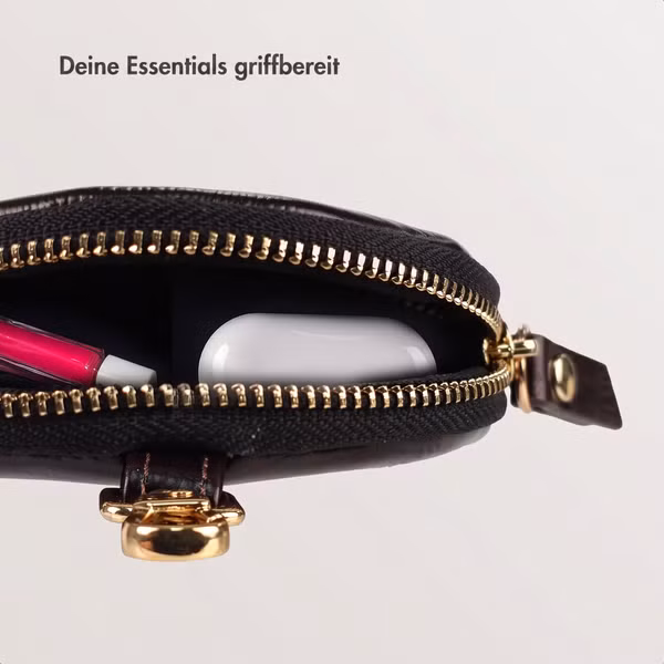 Selencia Nova Real Leather Mini Pouch - Dark Chocolate