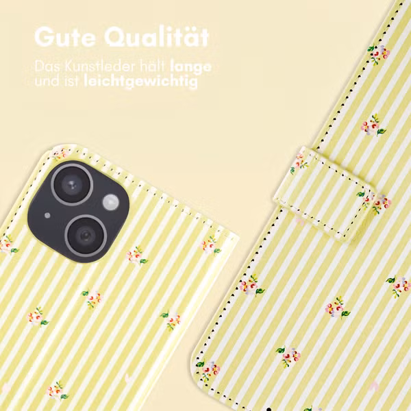 imoshion Design Klapphülle Apple iPhone 15 - Garden Stripes