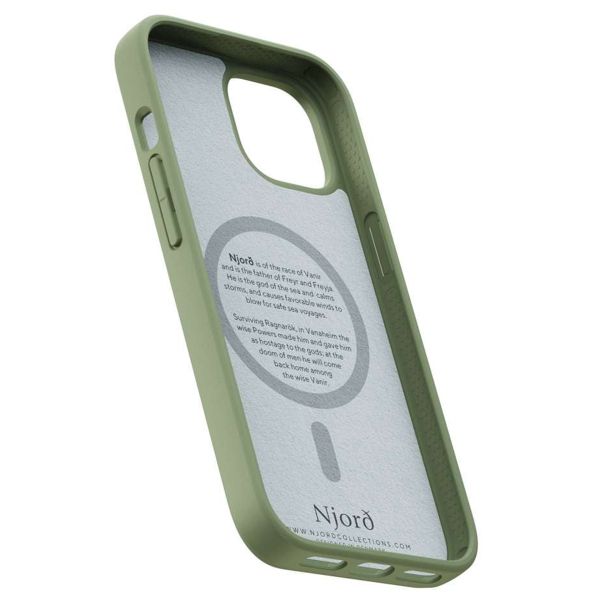 Njorð Collections Wildleder Comfort+ Case MagSafe für das iPhone 15 - Olive