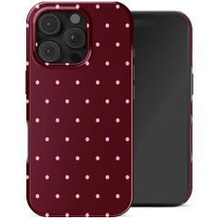 Selencia Vivid Back Cover Apple iPhone 16 Pro - Happy Dots Burgundy