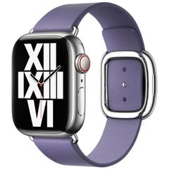 Apple Leather Band Modern Buckle für die Apple Watch Series 1 bis 9 / SE (38/40/41 mm) | Series 10 (42 mm) - Größe S - Wisteria