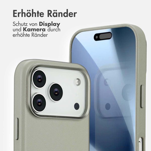 Accezz MagSafe Leather Backcover Apple iPhone 17 Pro - Light Grey