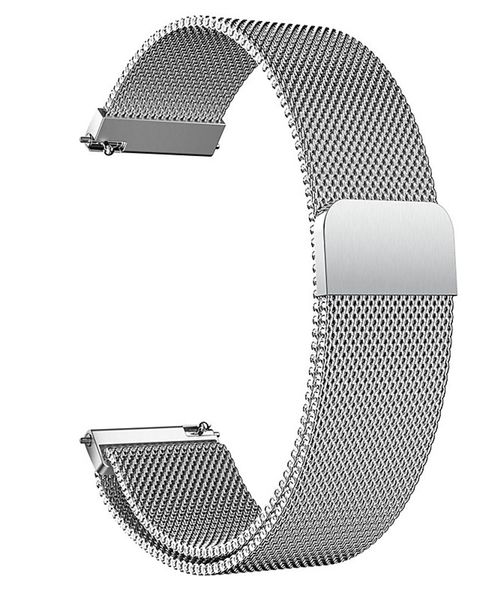 imoshion Magnetisches Milanaise Armband für Samsung Galaxy Watch 4 / 5 / 6 / 7 / FE (20 mm) - Silber