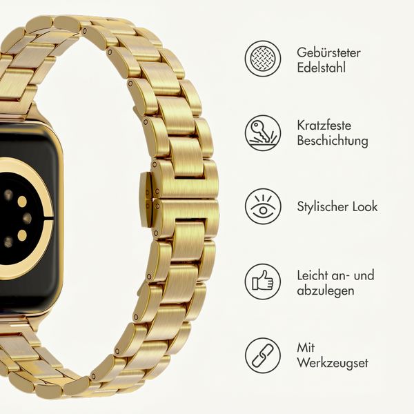 Selencia Slim Stahlgliederarmband für Apple Watch | 38/40/41/42 mm - Gold