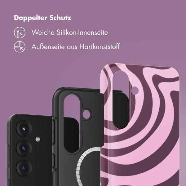 Selencia Vivid Rückabdeckung mit MagSafe Samsung Galaxy S25 - Wavy Swirl Pink Plum
