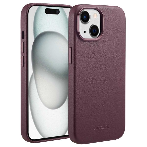 Accezz MagSafe Leather Backcover für das iPhone 15 - Heath Purple