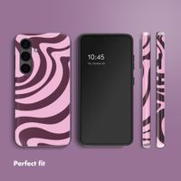 Selencia Vivid Rückabdeckung mit MagSafe Samsung Galaxy S24 - Wavy Swirl Pink Plum
