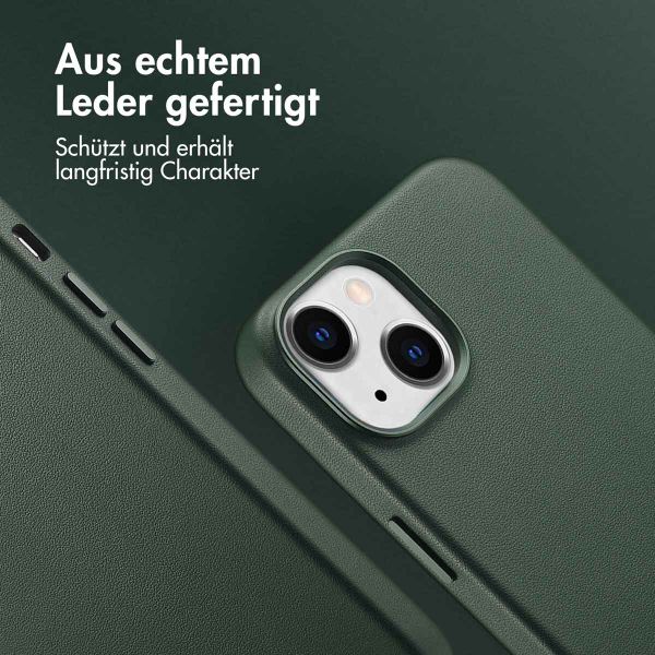 Accezz MagSafe Leather Backcover Apple iPhone 14 - Cedar Green
