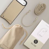 Selencia Nova HandyHülle mit Kordel und Kartenhalter Apple iPhone Air - Beige