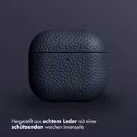 Accezz Echtes Leder Case Apple AirPods 4 - Dunkelblau