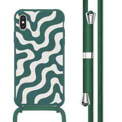 imoshion SilikonHülle design mit Band Apple iPhone X / Xs - Petrol Green Groovy
