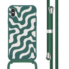 imoshion Silikonhülle design mit Band für das iPhone X / Xs - Petrol Green Groovy