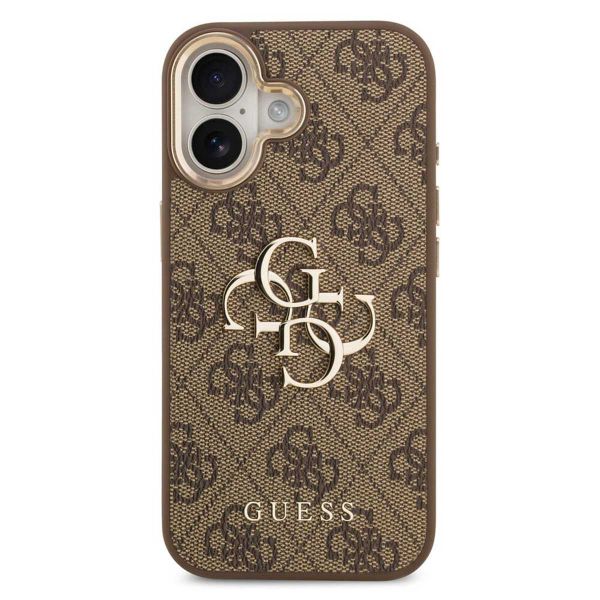 Guess 4G Metal Logo Back Cover Apple iPhone 17 - Gold Edge - Brown