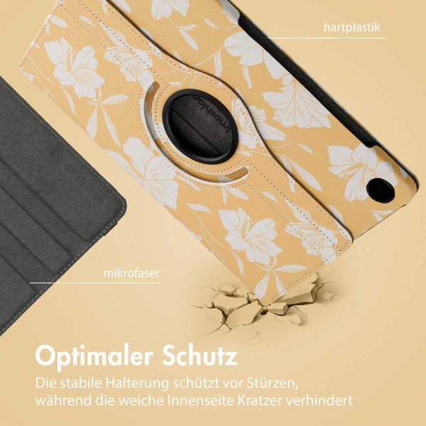 imoshion 360° drehbare Design Klapphülle für das Samsung Galaxy Tab A9 Plus - Yellow Flowers