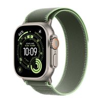 Apple Trail Loop Armband für das  Apple Watch Series 1 t/m 11 / SE / Ultra (44/45/46/49 mm) - Größe M/L - Neon / Green Natural Titanium
