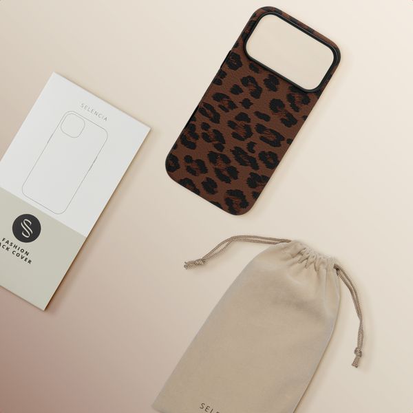 Selencia Sabi Backcover Leopardenmuster mit MagSafe Apple iPhone 17 Pro Max - Mocha Brown