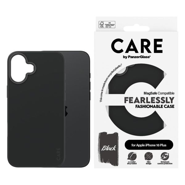 CARE by PanzerGlass Fashion Back Cover MagSafe für das iPhone 16 Plus - Schwarz