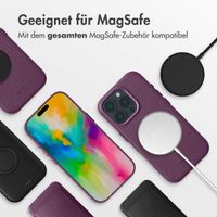 Accezz MagSafe Leather Backcover für das iPhone 16 Pro - Heath Purple