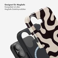 Selencia Vivid Tough Back Cover MagSafe für das iPhone 16 - Art Wave Black