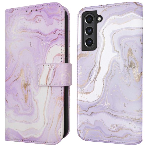 imoshion Design Klapphülle für das Samsung Galaxy S21 FE - Purple Marble