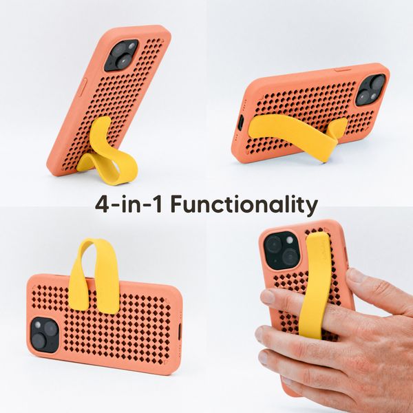 Callbuddy Hülle mit Strap Apple iPhone 17e / 16e / 15 / 14 / 13 - Coral Pop