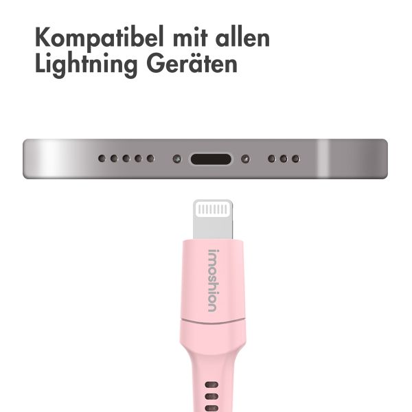 imoshion ﻿Lightning- auf USB-C-Kabel – nicht MFi-zertifiziert – Geflochtenes Gewebe – 1 m – Rosa