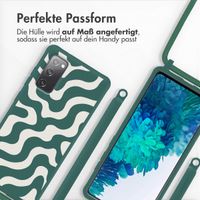 imoshion Silikonhülle design mit Band für das Samsung Galaxy S20 FE - Petrol Green Groovy