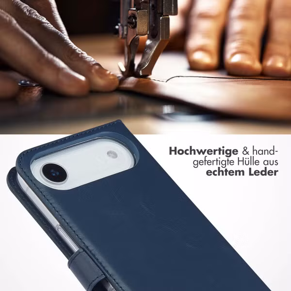 Selencia Echtleder Klapphülle Apple iPhone Air - Blau