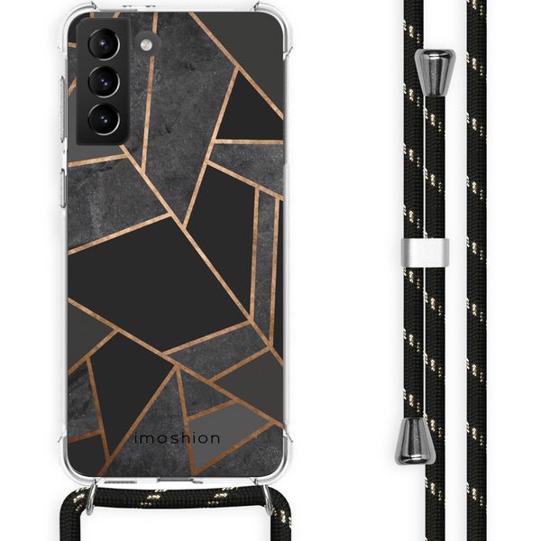 imoshion Design Hülle mit Band für Samsung Galaxy S21 Plus - Black Graphic