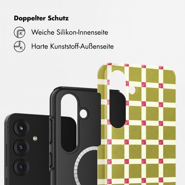 Selencia Vivid Rückabdeckung mit MagSafe Samsung Galaxy S25 - Check This Olive