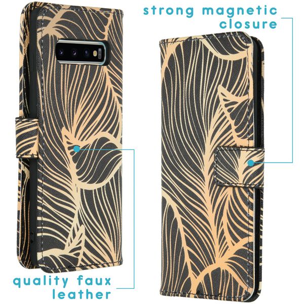 imoshion Design TPU Klapphülle Samsung Galaxy S10 - Golden Leaves