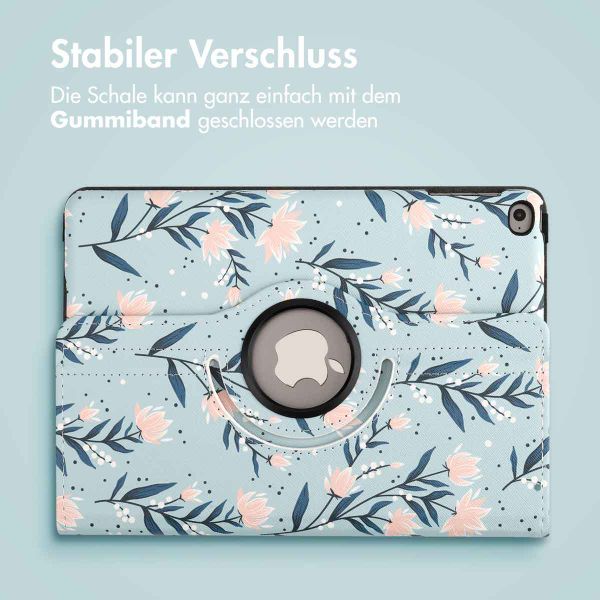 imoshion 360° drehbare Design Klapphülle Apple iPad 6 (2018) 9.7 Zoll / iPad 5 (2017) 9.7 Zoll - Flowers