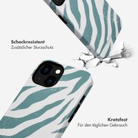 Selencia Vivid Tough Back Cover für das iPhone 13 - Colorful Zebra Pine Blue