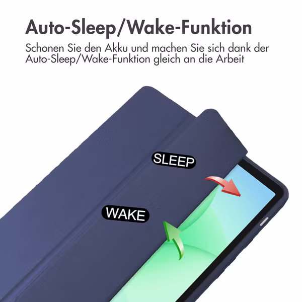 imoshion Trifold Hardcase Klapphülle Samsung Galaxy Tab A11 Plus - Dunkelblau