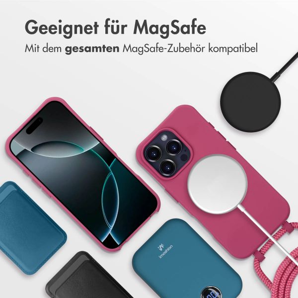 imoshion Color Backcover mit abnehmbarem Handykette und MagSafe Apple iPhone 16 Pro - Raspberry