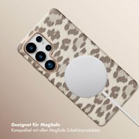 Selencia Sabi Backcover Leopardenmuster mit MagSafe Samsung Galaxy S25 Ultra - Soft Ivory