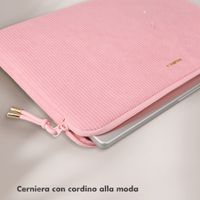 Selencia Cord Laptop Hülle 15-16 Zoll - Laptop Sleeve - Soft Blush
