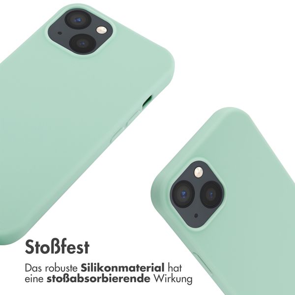 imoshion Silikonhülle mit Band für das iPhone 13 - Mintgrün