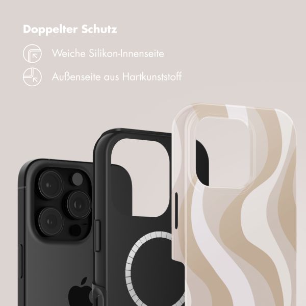 Selencia Vivid Tough Back Cover mit MagSafe für das iPhone 16 Pro - Desert Waves Beige