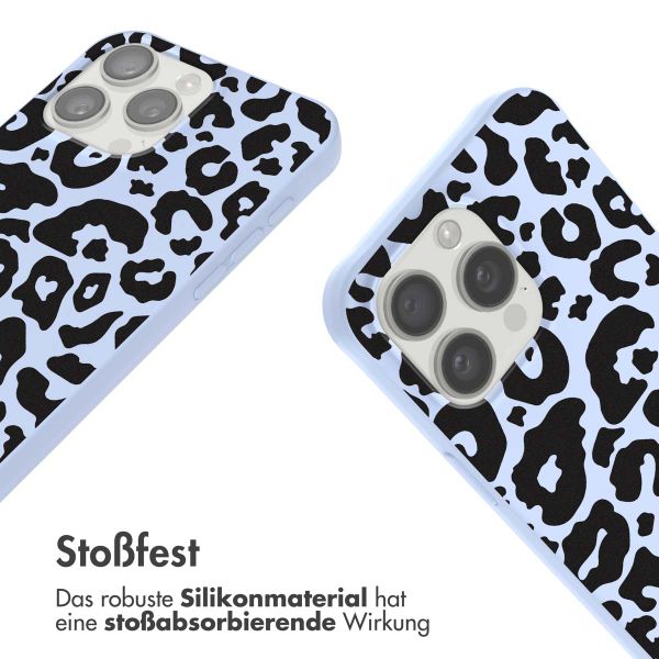 imoshion Silikonhülle design mit Band für das iPhone 15 Pro Max - Animal Lila