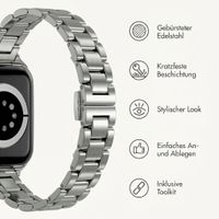 Selencia Slim Stahlgliederarmband für Apple Watch | 38/40/41/42 mm - Silber