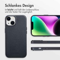 Accezz MagSafe Leather Backcover für das iPhone 14 - Onyx Black