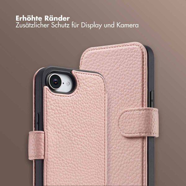 Selencia Riva Bookcase mit MagSafe und Handgelenkband Apple iPhone 16e - Old Pink