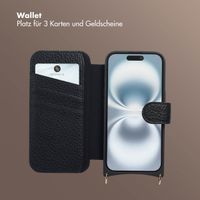 Selencia Riva Bookcase mit MagSafe und Handgelenkband Apple iPhone 16 - Schwarz