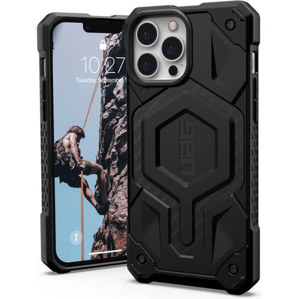 UAG Monarch Backcover MagSafe für das iPhone 13 Pro Max - Carbon Fiber