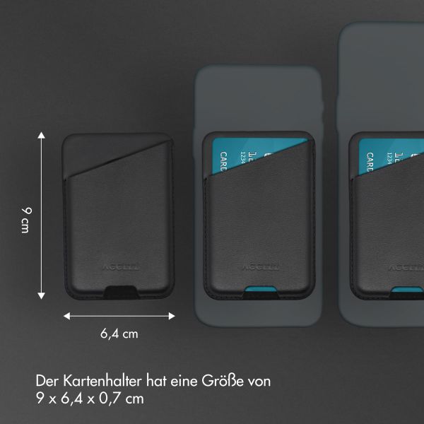 Accezz Lederkartenhalter - Geeignet für MagSafe und Qi2 - Onyx Black