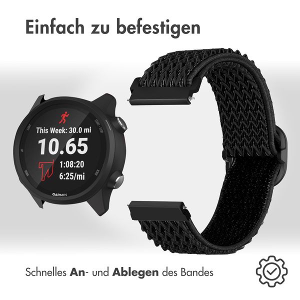 imoshion Elastische Nylonarmband für das Garmin Forerunner 245 - Schwarz