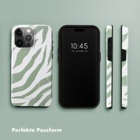Selencia Vivid Back Cover Apple iPhone 15 Pro Max - Colorful Zebra Sage Green